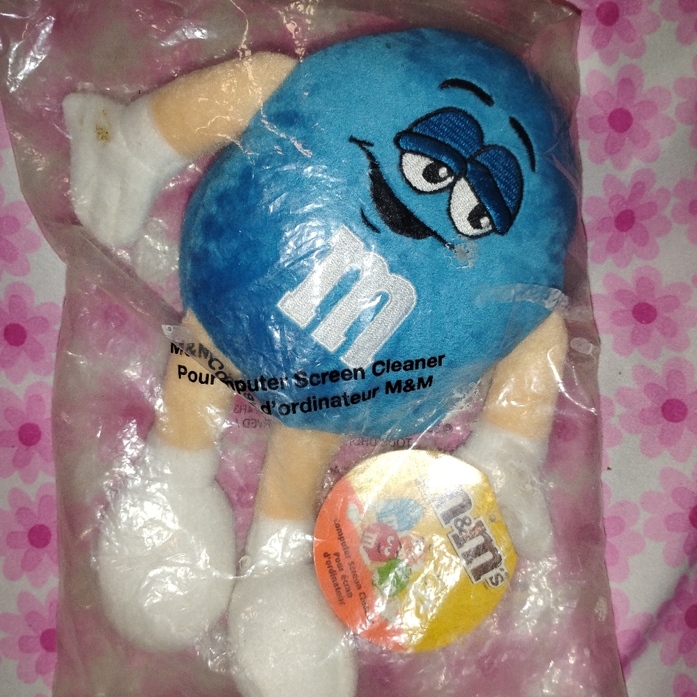 M&M'S Blue Character Plush with White Gloves Vintage Never Opened
